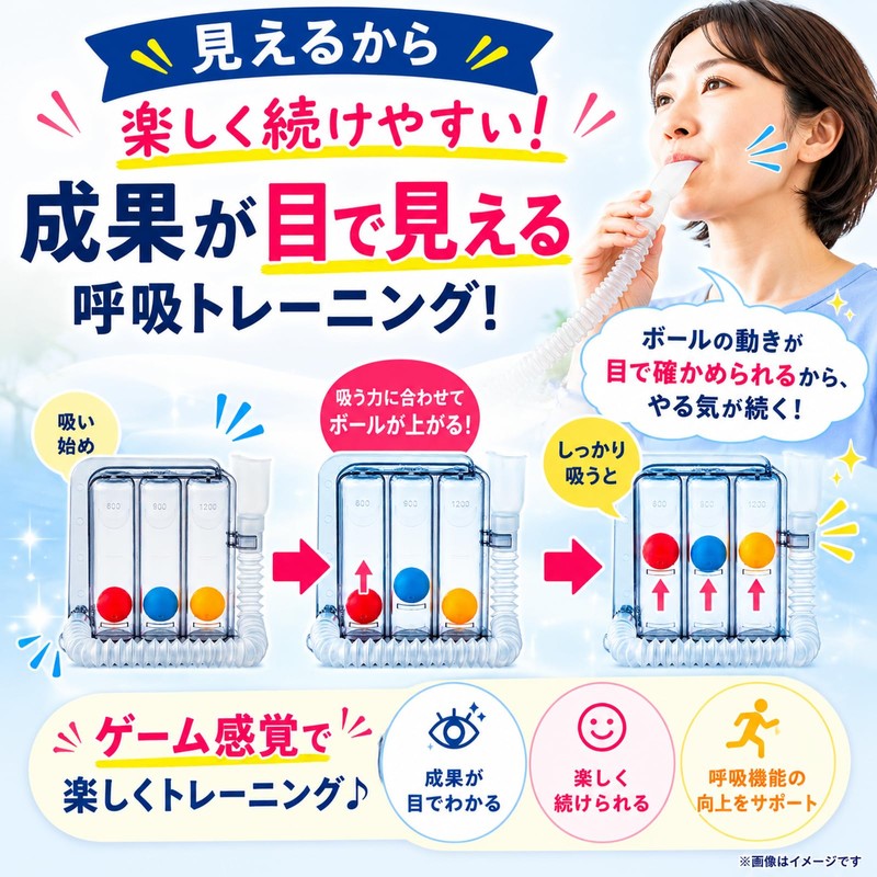 Kawamoto Sangyo Breathing Training Equipment 1-Piece Set
