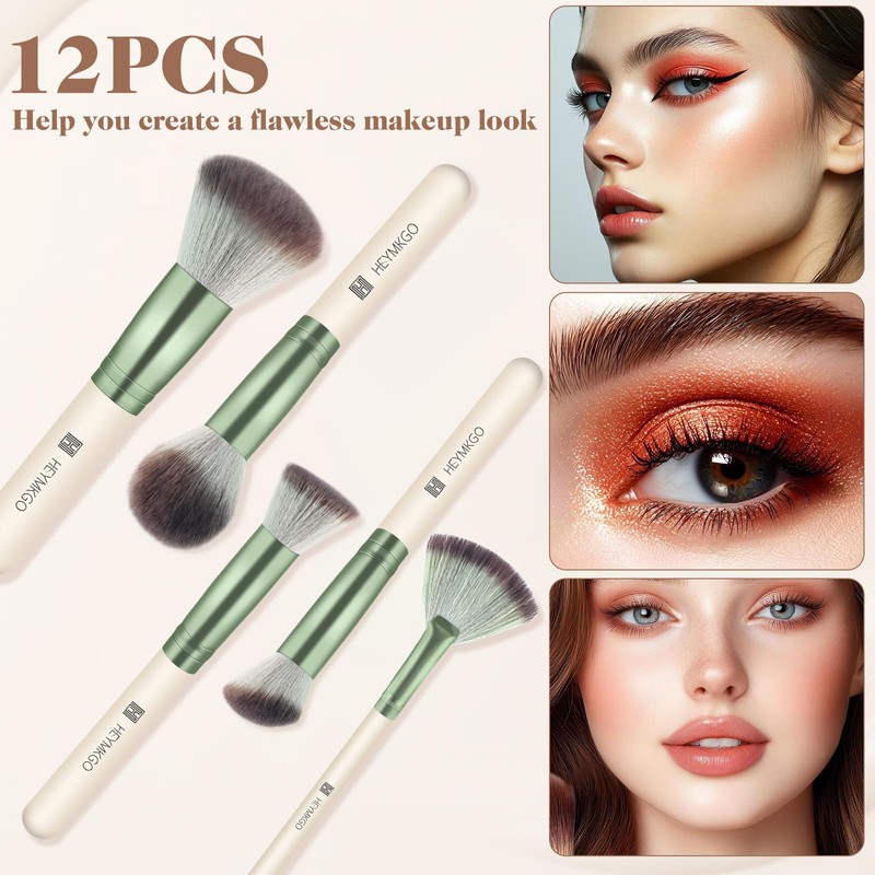 HEYMKGO Makeup Brush Set, 12 Pieces, Diversity Make Up Brush