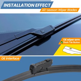 GSPSCN 3 Wipers Replacement for Jaguar F-Pace 2024 2023 2022 2021 2020 2019 2018 2017，Original Equipment Windshield Wiper Blades 26"+19"+13" (set of 3) Top Lock