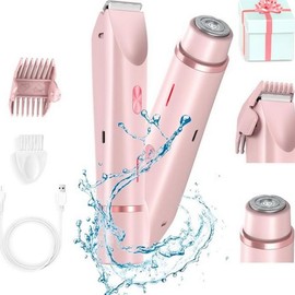 2 in 1 Electric Shaver & Bikini Trimmer, 1 Set Rechargeable Wet and Dry Hair Removal Tool, Perfect Gift for Women, Valentine's Day Gift - Color: Sky Blue, Specification: one-size