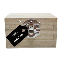 Filoro Plain Wooden Box Hinged Lid for Memory Keepsake Storage - Paint Decorate Customise for Creative DIY Craft - Trinket Jewellery Treasure Chest - Silver Clasp Lock – Small Size 1 (12 x 9 x 7cm)