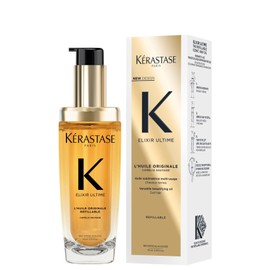 KRASTASE Krastase Elixir Ultime Hair Oil Refillable, Nourishes Dull Hair, For All Hair Types, Strengthens and Protects Hair From Heat, With Argan and Camellia Oil, L'Huile Originale, 75ml