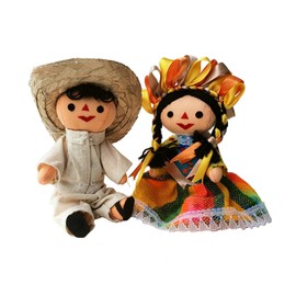 ALKIMIA INC Mexican Handmade Traditional Rag Couple Dolls - 5 inches