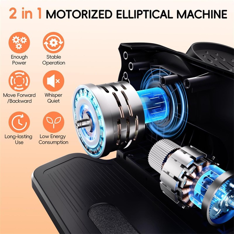 Under Desk Elliptical Machine,Foot Exerciser for Seniors Fully Assembled, Quiet