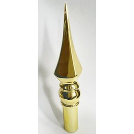 FRF FLAG Gold Square Spear Zinc Alloy for Indoor Flag Pole Topper or Parade Flagpole Finial Topper, for 1-inch Diameter Flagpoles