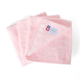 [oruta] Facial Wash Hand Towel, Imabari Certified, Natural, Set of 3, Made in Japan, Oshibori, Face Wipe, Thin, Water Absorbent, Quick Drying, Room Drying, Cotton 100 (Set of 3, Pink)
