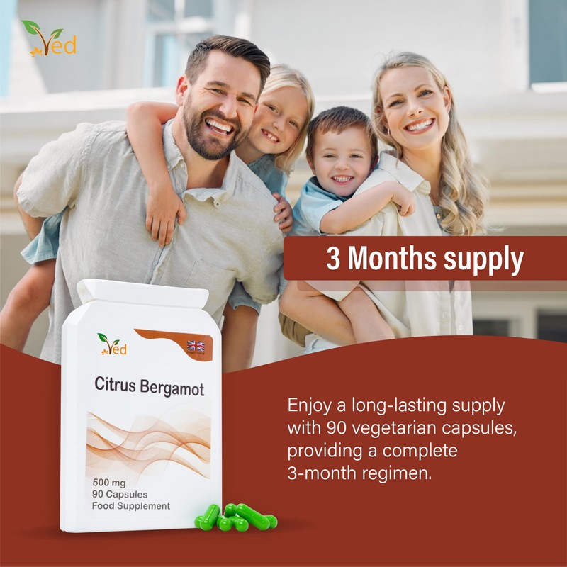 Ved Citrus Bergamot, Organic Citrus Bergamot Extract,500mg, 90 Capsules(3 Months