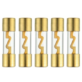 BOJACK 30A Gold Plated Glass Car Audio AGU Fuse for Car/Auto/Marine Audio Stereo Amplifier Power Protection (Pack of 5)