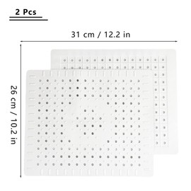 Sink Liner, 2 Pcs Kitchen Sink Mat, Soft Rubber Kitchen Sink Mat, 31 x 26 cm Anti Slip Sink Protector Mat, Sink Protector Mat, Rubber Sink Protector Mat, for Kitchen, Bathroom, Garden Sinks, White
