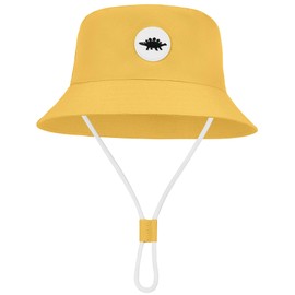 Zando Baby Sun Hat UPF 50+ Sun Protective Adjustable Wide Brim Toddler Bucket Hats for Boys Summer Outdoor Beach Swim Play Boy Girl 12-24 Months Yellow