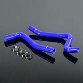 PIT66 Silicone Radiator Hose Kit,Compatible with 1977-1982 Chevy Corvette V8 5.7L/5.0L Blue with Clamps