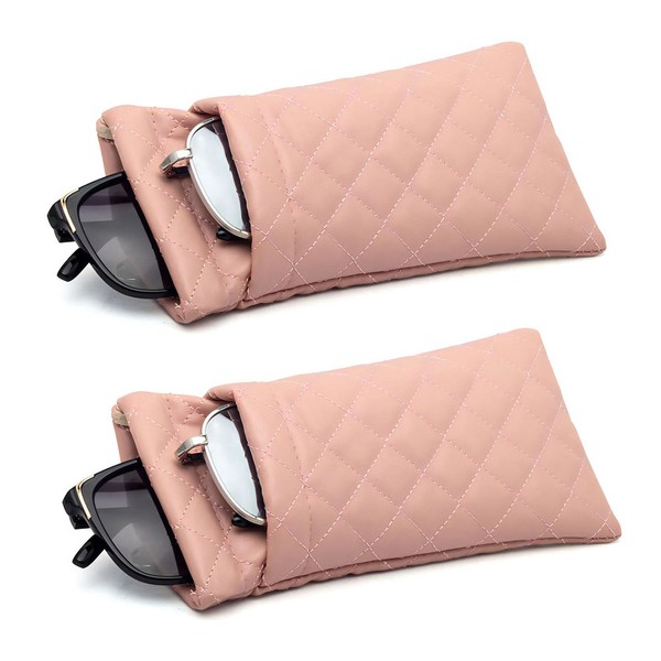 ANLIOTO 2 Pcs Double Glasses Case, PU Leather Double Eyeglass