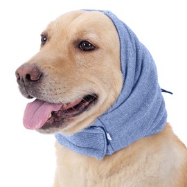 Lelepet Dog Ear Protection, Ear Protection for Dogs, Dog Earmuffs for Noise Reduction, Dog Ear Care, Dog Neck and Ear Warmers for Dogs, Soothing Hoodie for Dogs, Blue S