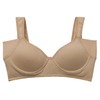 Selvan 100% Cotton Underarm Sweat Guard Bra Beige L