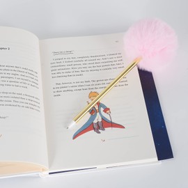 YOUKAI 4 Pack Pompom Pen Gift Pen Gold Color Ballpoint Pen for Party and Office (P-1)