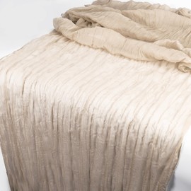 CAPASTEC Cheesecloth Table Runner, Bohemia Rustic Cheesecloth Table Runner, Baby Shower Decor Wedding Easter, 118.11" L x 35.43" W, Beige