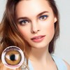 GLAMLENS Farbige Braune Kontaktlinsen Mirel Brown Stark Deckende Natürliche Silikon