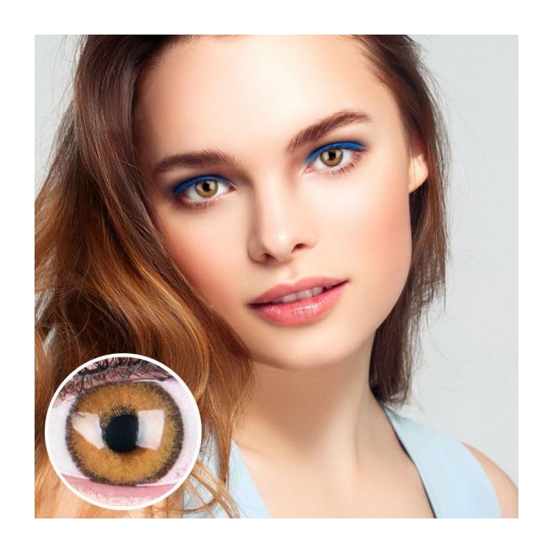 GLAMLENS Farbige Braune Kontaktlinsen Mirel Brown Stark Deckende Natürliche Silikon