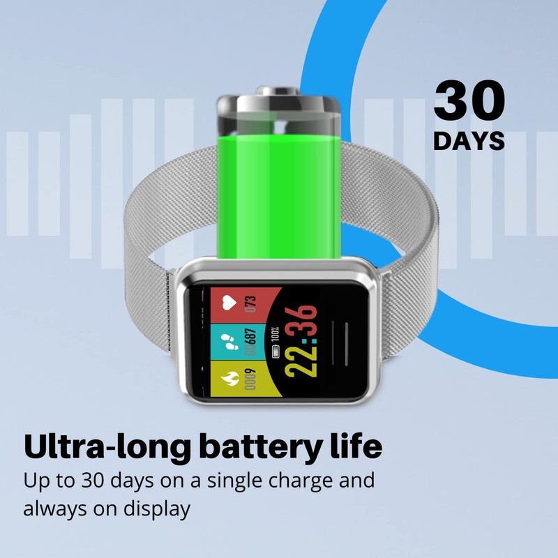 Bean Information Technology Emerge S3 Silver Smartwatch for iOS and