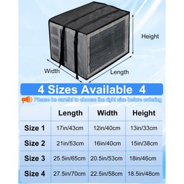 Mesh Window AC Cover, U-Shape Air Conditioner Protection Cover for Outside, Dustproof Waterproof AC Outdoor Unit Cover with Drip Cushion, Reduce Noise and Easy Air Flow (21" x 16" x 15")