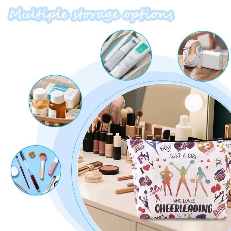 Cheer Travel Makeup Bags for Cheerleaders Birthday Christmas Gifts for