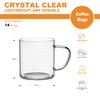 LUXU Glass Coffee Mugs Set of 4,14 oz Clear Coffee