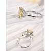 Effinny 4.5CT Simulated Canary Yellow Diamond Engagement Ring,Asscher Cut 3