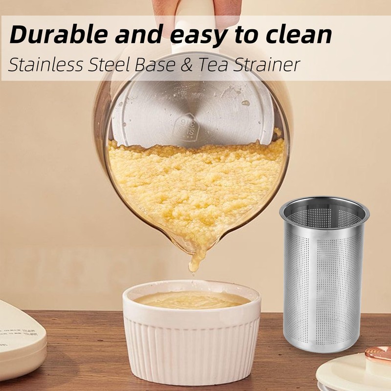 Health Pot, 1.5L Double-Layer Glass Electric Kettle with Stew Pot,