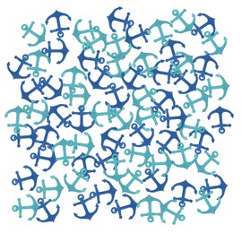 INNORU Nautical Theme Confetti Glitter, Ship Anchor Confetti, Baby Shower, Wedding, Ocean Sailing Birthday Party Table Decorations Paper Scatter, 120pcs