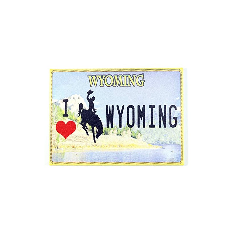 Wyoming License Plate Fridge Collector's Souvenir Magnet 2.5" X 3.5"