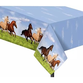 Love Balloons Bedfordshire Horse Plastic Party TableCloth Waterproof Horse Party Tableware party supplies