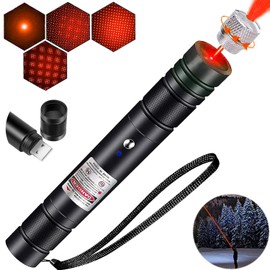 Laser Pointer High Power, Red Laser Pointer Presentations Pen, Tactical Flashlights Long Range 2000 Meters Laser Light Pointer USB Rechargeable Outdoor Astronomy Hunting Cat Lazer Pointer Toy