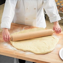 FONTEME 18-inch Wooden Rolling Pin with Handle | Great for Fondant, Pizza, Pies, Cookies, and Pastries | Natural Wood Rolling Pin for Baking | 18-inch [1PK]