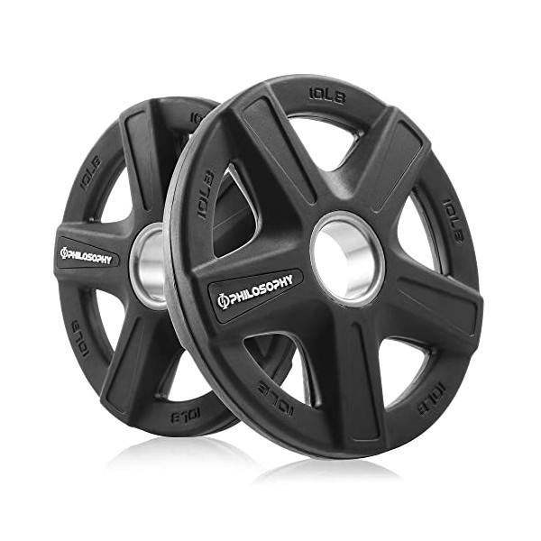 Philosophy Gym Set of 2 Rubber Coated 2-inch Olympic Grip