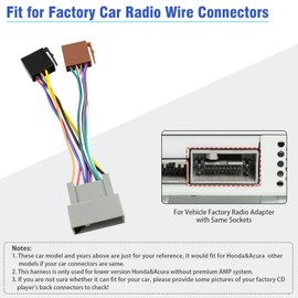 Jayubien Stereo Wiring Harness for Honda Radio Connector Compatible with Honda Accord CRV Civic Odyssey Ridgeline Acura 24Pin Car Radio Wire Harness Adapter