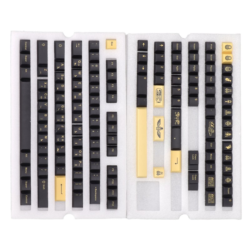 PBT Keycaps 132 Keys Letterless Cherry Height Egyptian Pharaoh Theme