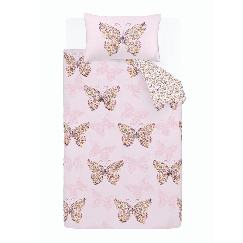 Catherine Lansfield Enchanted Butterfly Reversible Double Duvet Cover Set with