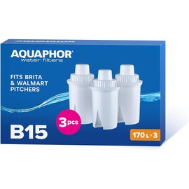 AQUAPHOR B15 Universal Replacement Water Filter cartridges, fits All Brita Classic and Wilkos Universal Water Filter Jugs, 3 Pack, 170l per Filter