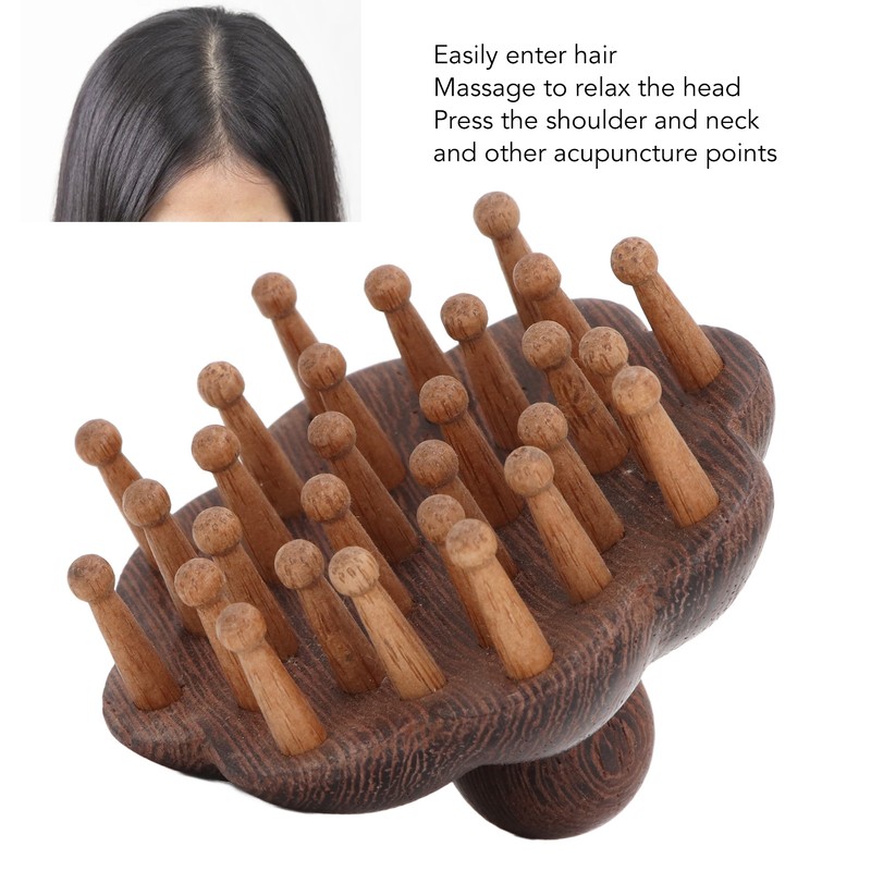 Wood Massage Comb Sandalwood Scraping Scalp Massage Comb Massager Tool