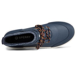 Sperry Mens Shoes Women's Torrent LACE UP Rain Boot, Navy Rubber, 5.5