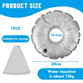 Hebterrka Pack of 1 Water Bag for Feather Flag Base, Foldable Flagpole Base, Round Weight Bag for Feather Flag Pole Base (17.7 inches - Grey)