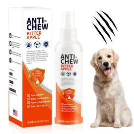 LFJUNW Bitter Apple Spray for Dogs to Stop Chewing, 175ML Effective Dog & Cat Deterrent Spray for Furniture, Plants, Floor, Safe No Chew Spray for Dogs to Easily Create Restricted Areas Orange