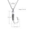 Hearbeingt Fish Hook Cremation Jewelry for Ashes, Memorial Urn Necklace