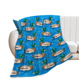 Mallard - Manta de pato salvaje, de caza de patos silvestres, suave, cálida, acogedora, de forro polar, manta de franela de animales de cazador, regalos para niñas, mujeres, niños y adultos, 40 x 50