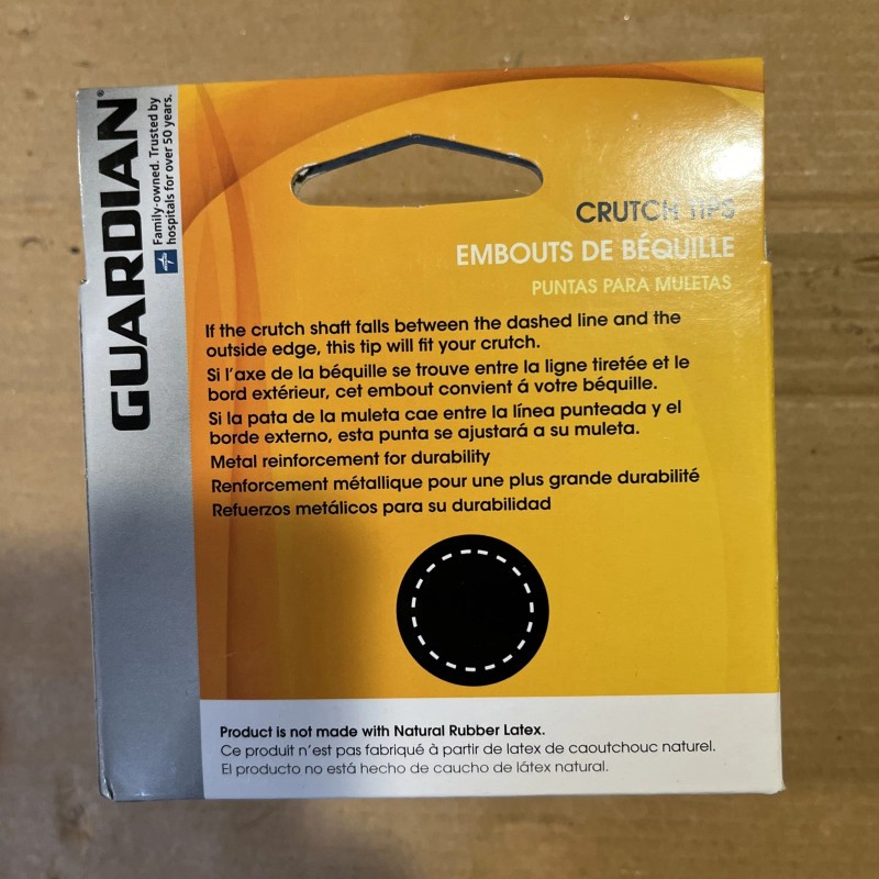 GUARDIAN Crutch Tips 1 Pair New In Box