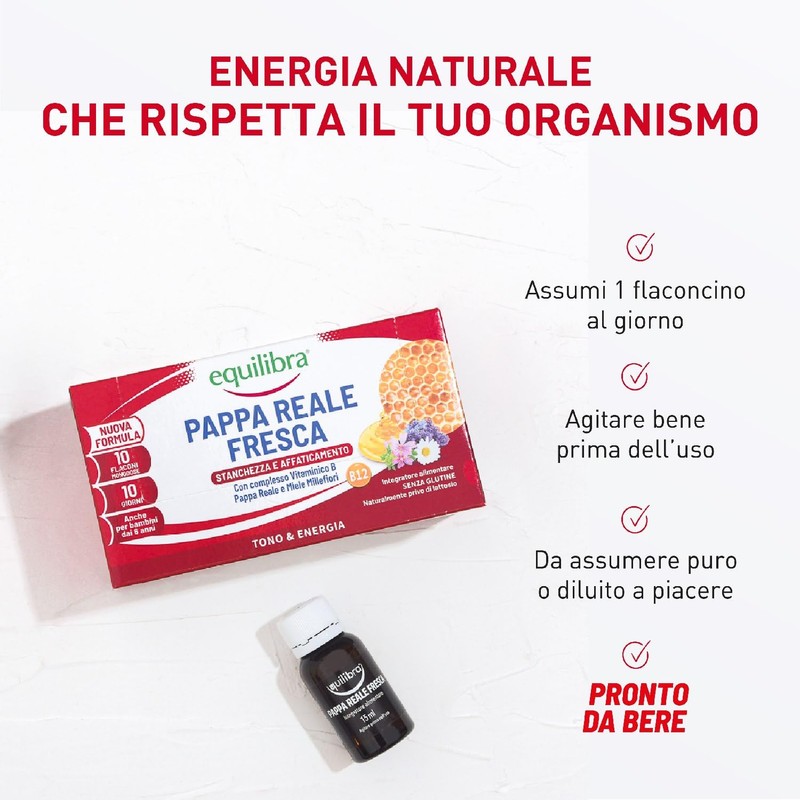 Equilibra Integratori Alimentari, Pappa Reale Fresca, Integratore con Vitamine del