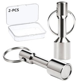 Srzllxfc 2 Pack Keychain Magnet for Testing Brass - Magnetic Key Holder - Quick Release Keychain with Strong Neodymium Magnet for Keys, Tools & Metal Objects - Compact & Portable Keychain Accessory