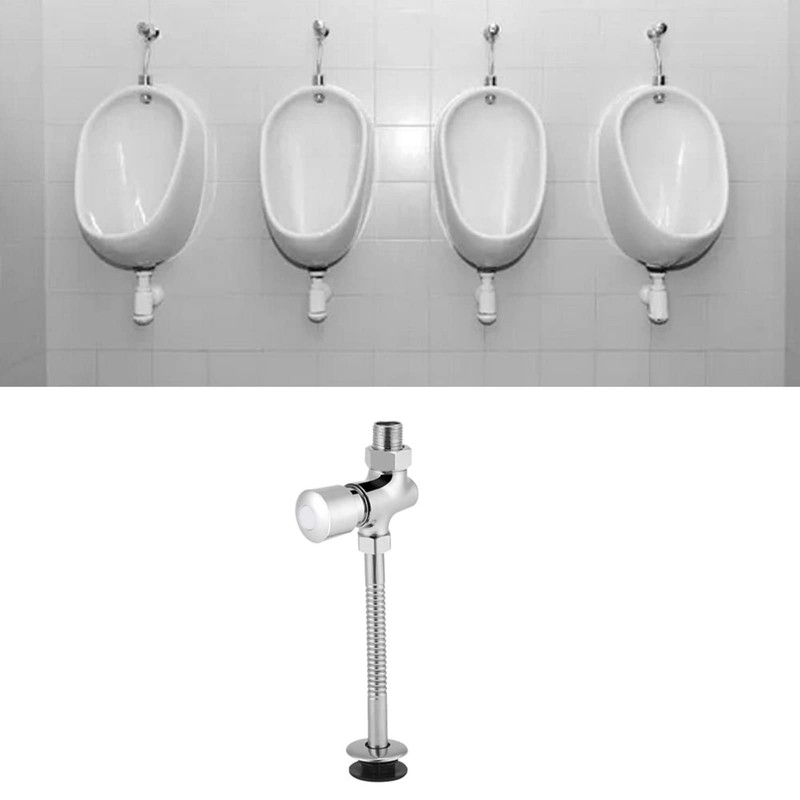 Joyzan Toilet Urinal Flush Valve, Push Button Pressing Type Manual