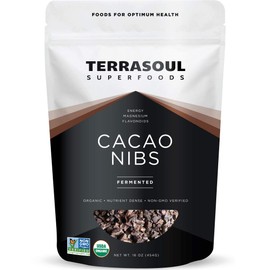 Terrasoul Superfoods Raw Organic Cacao Nibs, 16 Oz, Superfood Crunch for Smoothie Bowls, Nut Butter Spreads, Oatmeal and DIY Chocolate Creations