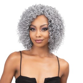 Janet Collection Human Hair Blend Weave Remy Illusion Deep 3pcs (METAL GRAY)